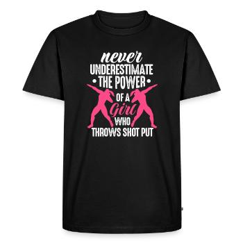 never understimate the power of a girl Design - Men's Premium Organic T-Shirt - black - Front - Nico (187cm)
