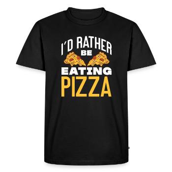 Je préfère manger de la pizza - Pizza Eater Italian - T-shirt Premium bio Homme - noir - Devant - Nico (187cm)