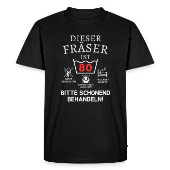This cutter is 80. - Men's Premium Organic T-Shirt - black - Front - Nico (187cm)