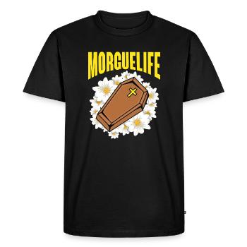 Morguelife Embaumeur Pompes Funèbres - T-shirt Premium bio Homme - noir - Devant - Nico (187cm)