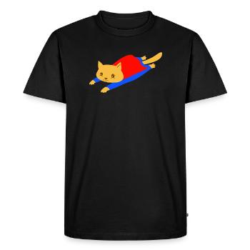 Chat super-héros - T-shirt Premium bio Homme - noir - Devant - Nico (187cm)