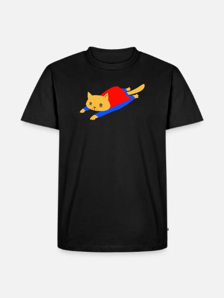 Superhero cat - Men's Premium Organic T-Shirt - black