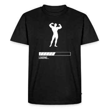 Bodybuilder Loading... - Men's Premium Organic T-Shirt - black - Front - Nico (187cm)