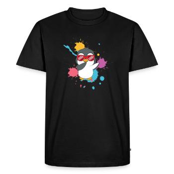 Dabbing pingouin mignon - T-shirt Premium bio Homme - noir - Devant - Nico (187cm)