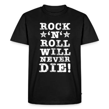 Rock N Roll veut never La musique de heavy metal rock - T-shirt Premium bio Homme - noir - Devant - Nico (187cm)
