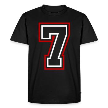 7 Number number - Men's Premium Organic T-Shirt - black - Front - Nico (187cm)