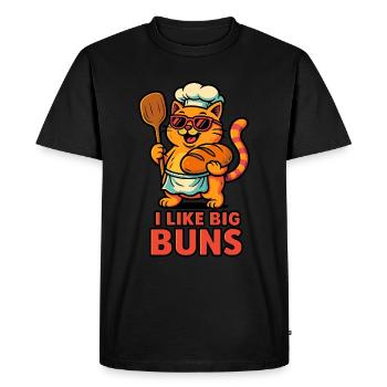Boulangers pour chats avec de gros rouleaux - T-shirt Premium bio Homme - noir - Devant - Nico (187cm)