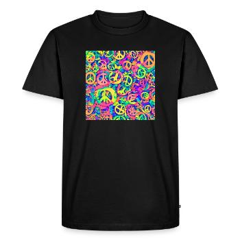Rainbow of Peace - Men's Premium Organic T-Shirt - black - Front - Nico (187cm)