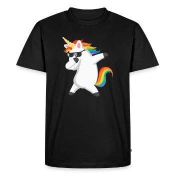 Dabbing Einhorn Dab Licorne - T-shirt Premium bio Homme - noir - Devant - Nico (187cm)