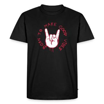 good vibes (metalhand) - T-shirt Premium bio Homme - noir - Devant - Nico (187cm)
