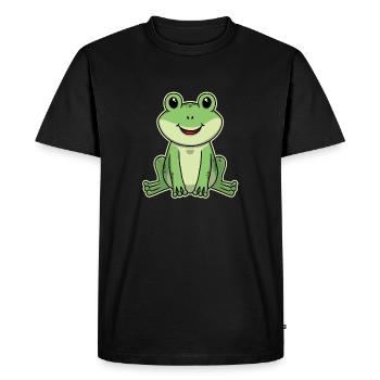 Doux animal bébé grenouille grenouille - T-shirt Premium bio Homme - noir - Devant - Nico (187cm)