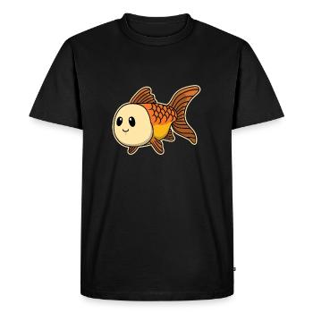 Mignon animal bébé poisson rouge poisson poisson d'ornement - T-shirt Premium bio Homme - noir - Devant - Nico (187cm)