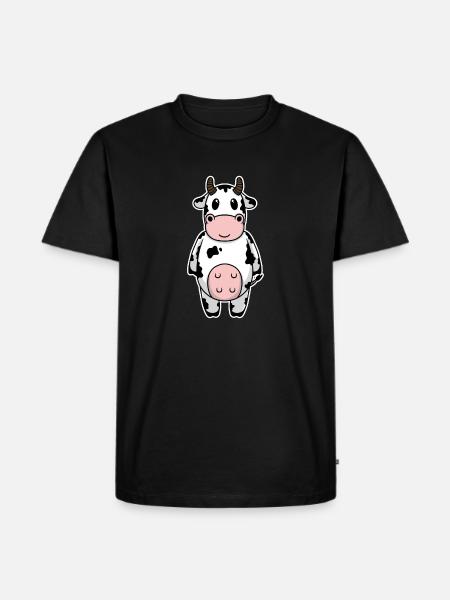 Cute animal baby cow cows - Men's Premium Organic T-Shirt - black