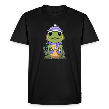 Iguane bébé animal mignon - T-shirt Premium bio Homme - noir - Devant - Nico (187cm)