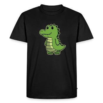 Crocodile crocodile crocodile crocodile animal mignon - T-shirt Premium bio Homme - noir - Devant - Nico (187cm)
