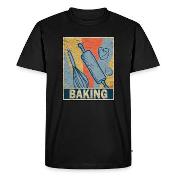 Baker baking profession - Men's Premium Organic T-Shirt - black - Front - Nico (187cm)