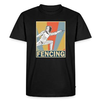clôture - T-shirt Premium bio Homme - noir - Devant - Nico (187cm)
