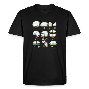 Professeur de fractions de maths arc en ciel gâteau - T-shirt Premium bio Homme - noir - Devant - Nico (187cm)