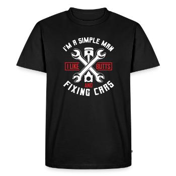 Mechanic Car - Men's Premium Organic T-Shirt - black - Front - Nico (187cm)