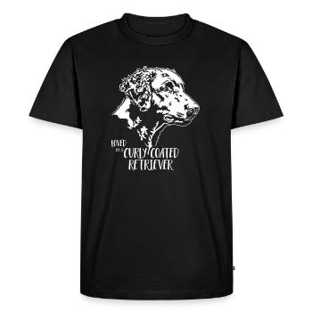 Aimé par un chien Retriever à poil bouclé Wilsigns - T-shirt Premium bio Homme - noir - Devant - Nico (187cm)