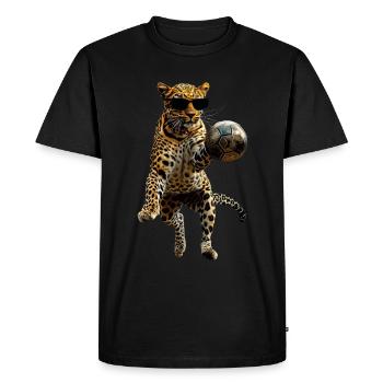 Leopard - Men's Premium Organic T-Shirt - black - Front - Nico (187cm)