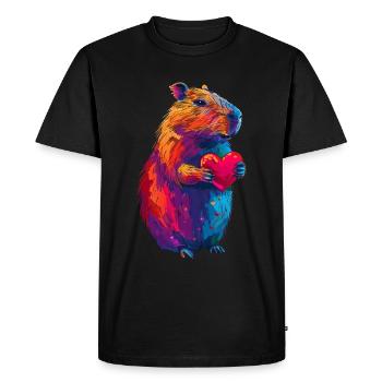 Capybara - Men's Premium Organic T-Shirt - black - Front - Nico (187cm)