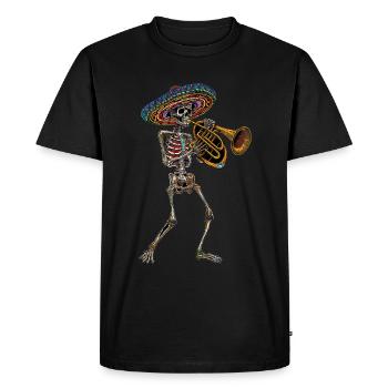 Tuba Mexican Skeleton - Men's Premium Organic T-Shirt - black - Front - Nico (187cm)