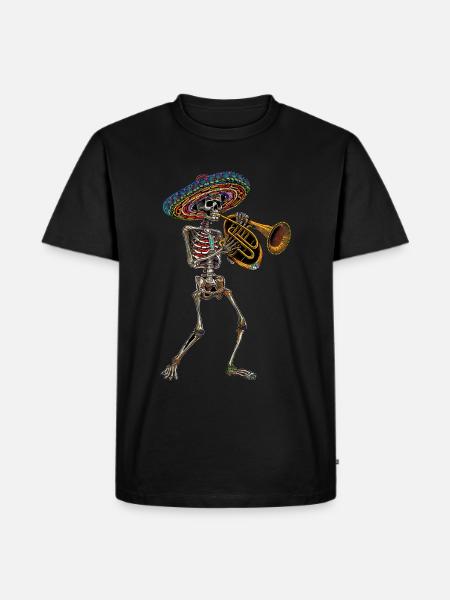 Tuba Mexican Skeleton - Men's Premium Organic T-Shirt - black