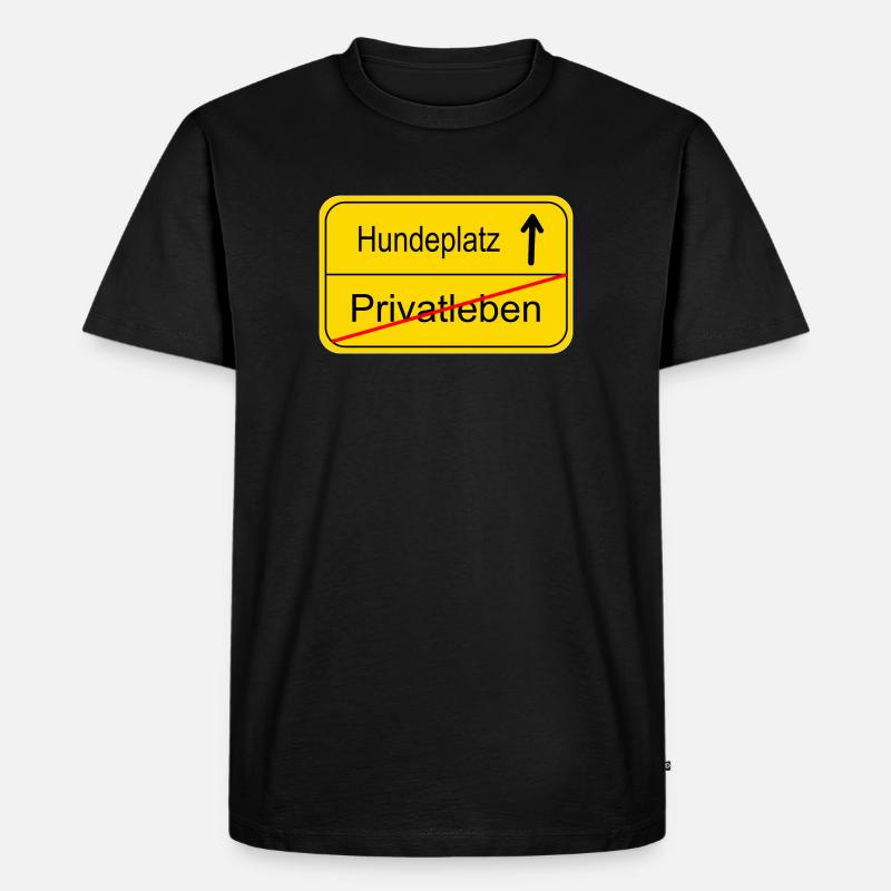 Hundeplatz Schild Neu - Männer Premium Bio T-Shirt - Schwarz