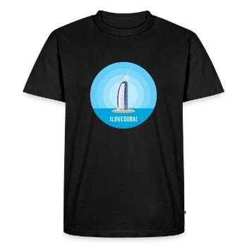 J'aime Dubaï - T-shirt Premium bio Homme - noir - Devant - Nico (187cm)