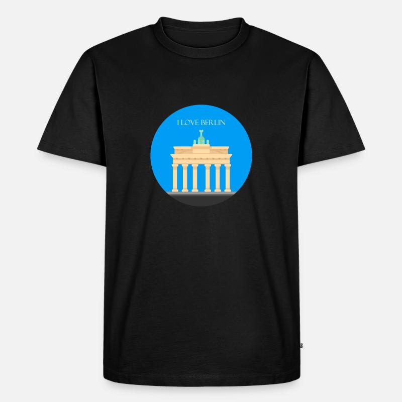 I love Berlin - Männer Premium Bio T-Shirt - Schwarz