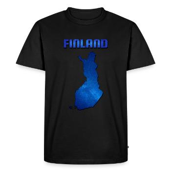 Blue Finland Map - Men's Premium Organic T-Shirt - black - Front - Nico (187cm)