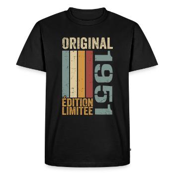 1951 | Édition Limitée cadeau d'anniversaire 1951 - T-shirt Premium bio Homme - noir - Devant - Nico (187cm)