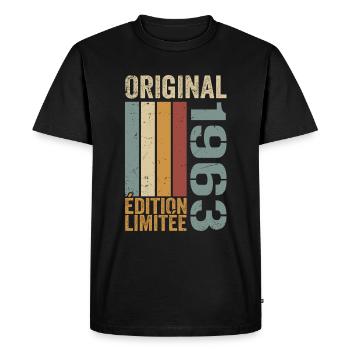 1963 | Édition Limitée cadeau d'anniversaire 1963 - T-shirt Premium bio Homme - noir - Devant - Nico (187cm)