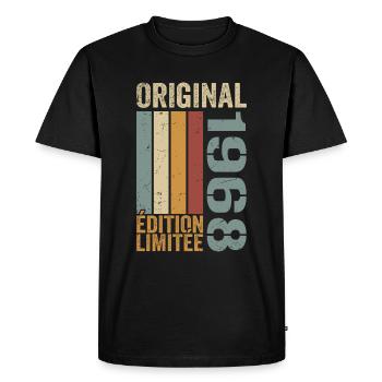 1968 | Édition Limitée cadeau d'anniversaire 1968 - T-shirt Premium bio Homme - noir - Devant - Nico (187cm)
