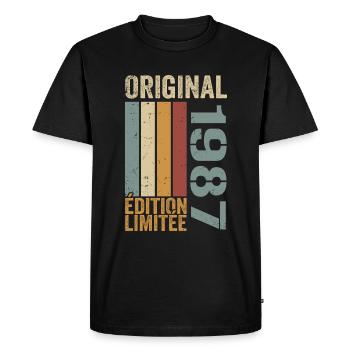1987 | Édition Limitée cadeau d'anniversaire 1987 - T-shirt Premium bio Homme - noir - Devant - Nico (187cm)