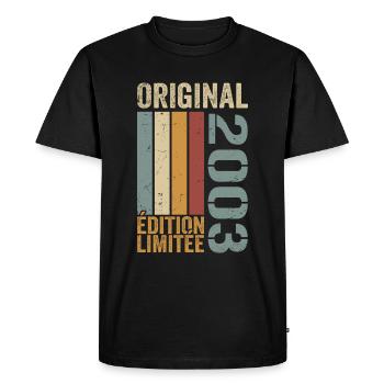 2003 | Édition Limitée cadeau d'anniversaire 2003 - T-shirt Premium bio Homme - noir - Devant - Nico (187cm)