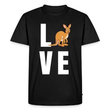 kangourou - T-shirt Premium bio Homme - noir - Devant - Nico (187cm)