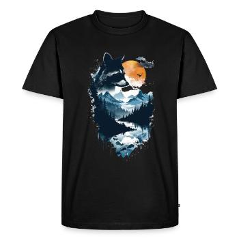 Raton laveur - T-shirt Premium bio Homme - noir - Devant - Nico (187cm)