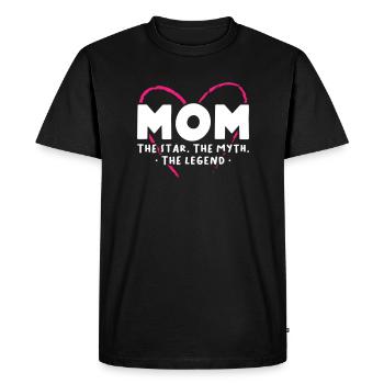 Maman la star Le mythe la légende - T-shirt Premium bio Homme - noir - Devant - Nico (187cm)