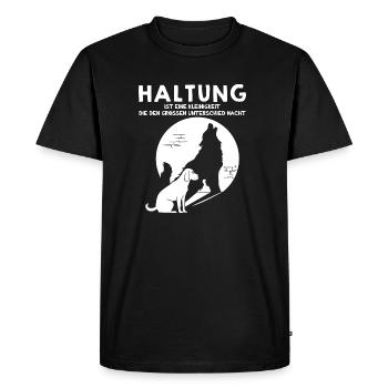 Attitude - makes a big difference - Men's Premium Organic T-Shirt - black - Front - Nico (187cm)