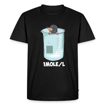 1 mole / liter chemistry laboratory chemist nerd geek mol - Men's Premium Organic T-Shirt - black - Front - Nico (187cm)