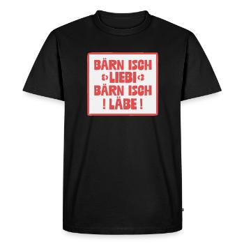 Bärn isch Liebi Bärn isch Läbe - T-shirt Premium bio Homme - noir - Devant - Nico (187cm)