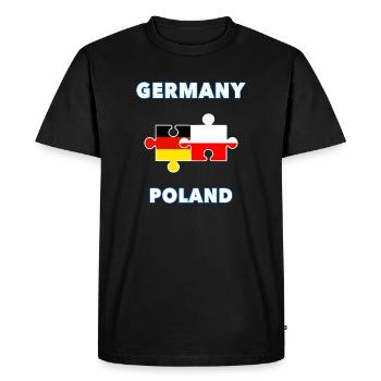 Germany Poland Puzzle - Men's Premium Organic T-Shirt - black - Front - Nico (187cm)