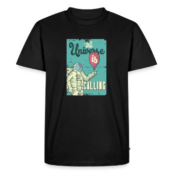 The Universe is Calling Geschenkidee - T-shirt Premium bio Homme - noir - Devant - Nico (187cm)