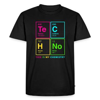 Te-C-H-No Tableau périodique de Techno, EDM, Rave DJ - T-shirt Premium bio Homme - noir - Devant - Nico (187cm)