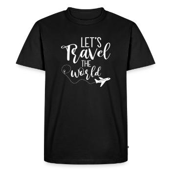 Lets Travel the World - Men's Premium Organic T-Shirt - black - Front - Nico (187cm)