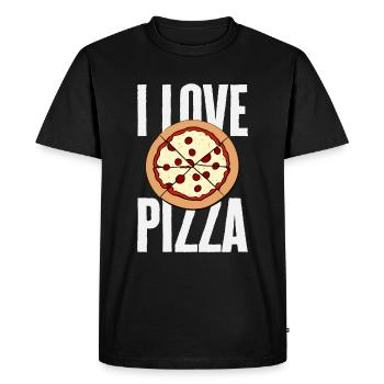 J’adore les amateurs de pizza drôles - T-shirt Premium bio Homme - noir - Devant - Nico (187cm)