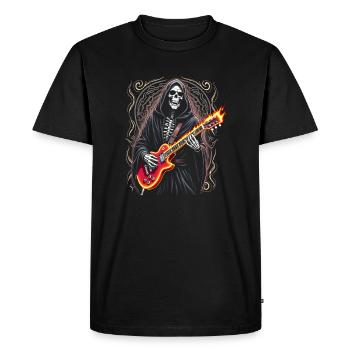 Grim Reaper avec guitare électrique Rock Heavy Metal - T-shirt Premium bio Homme - noir - Devant - Nico (187cm)