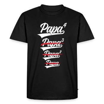 PAPA HIGH 4 CHILDREN FATHER OF FOUR - Men's Premium Organic T-Shirt - black - Front - Nico (187cm)